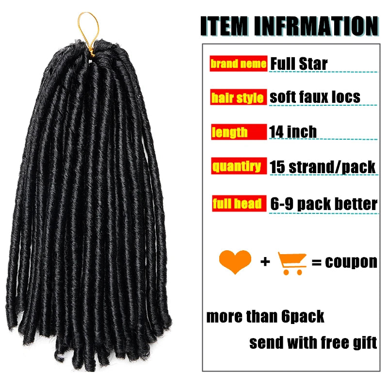 Soft Faux Locs Crochet Braids 14 Inch – Synthetic Braiding Hair for Afro Hairstyles (15 - view 5