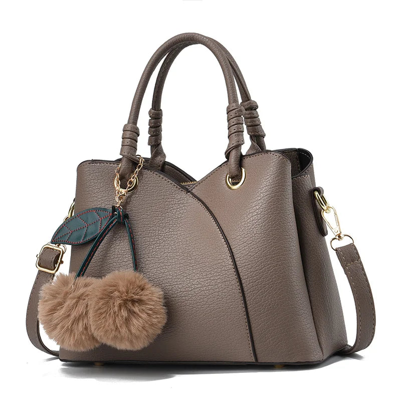 New Retro Large Capacity Women’s Shoulder Bag | Simple & Elegant "Mom Style" Tote | Versatile PU Leather Diagonal Crossbody | Fashionable Leisure Handbag for Women (Model BTL-17909) Luxegan