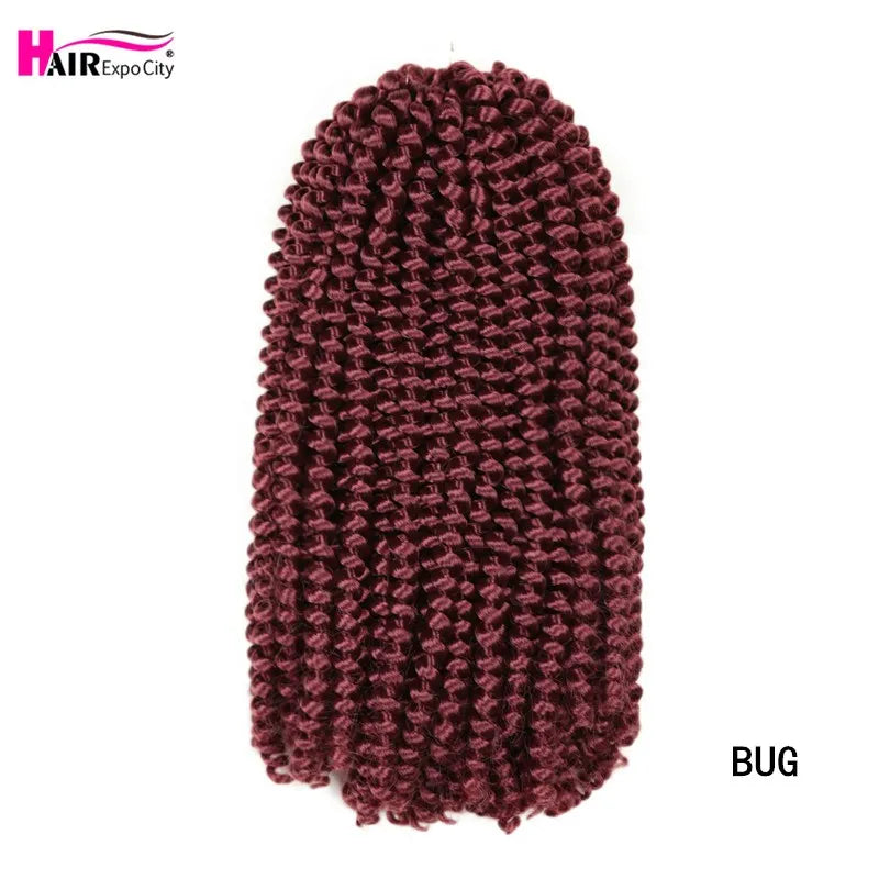 Spring Twist Crochet Hair 12 Inch – Afro Fluffy Synthetic Twist Braids | Ombre & Solid | 25 Colors - view 14