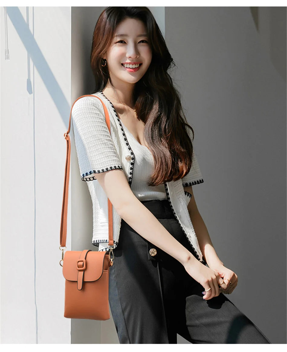 Small Flap Shoulder Bag for Women | Sophisticated Luxury Designer Crossbody | Elegant Quality Mini Messenger Purse & Phone Sac | "Dignified" Soft PU Handbag for Versatile Daily Styling Luxegan