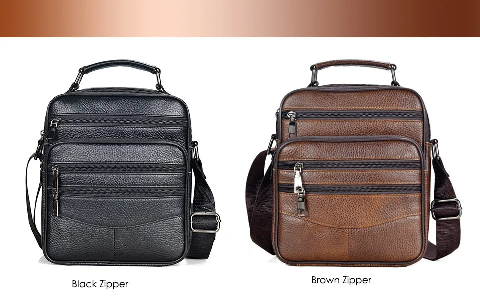 Hot Fashion Men's Genuine Leather Messenger Bag | Luxury Brand Soft Crossbody for Mini Pad & Shoulder Use Luxegan