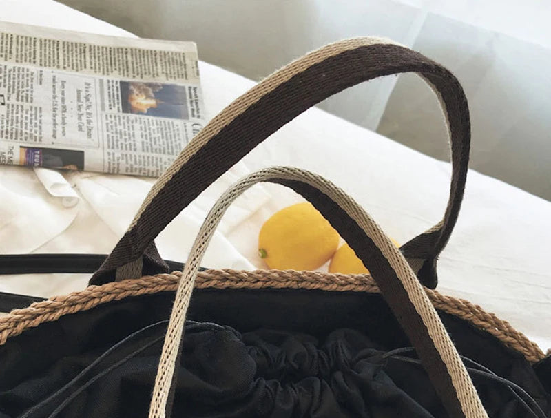 Summer Straw Handbag | Large Capacity Woven Shoulder Bag & Bohemian Beach Tote Luxegan