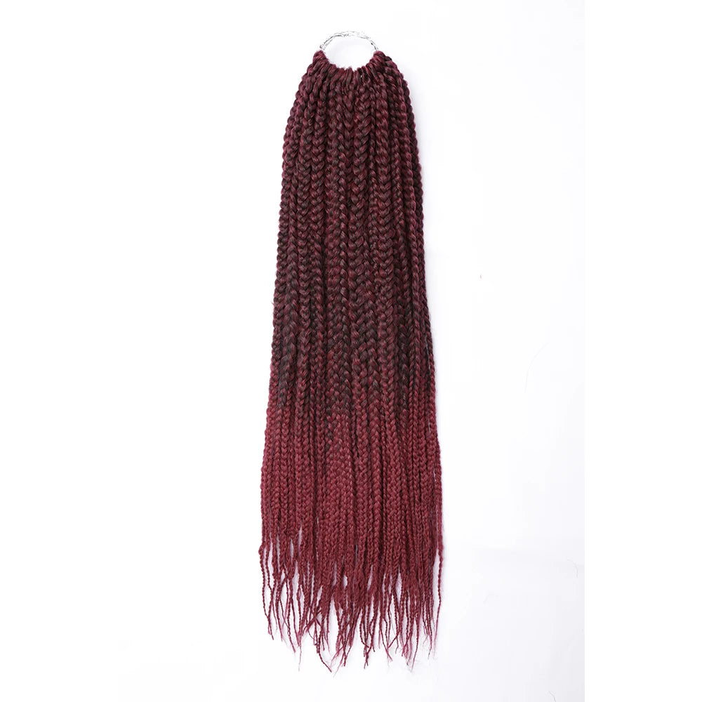 Box Braids Crochet Hair 16 & 20in – Ombre Synthetic Braiding Hair | 7 Colors | 1–9 Pcs Luxegan