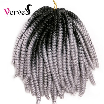 Spring Twist Crochet Braiding Hair 8 Inch – Ombre Synthetic Braid Extensions 30 Strands/Pack (26 - view 23