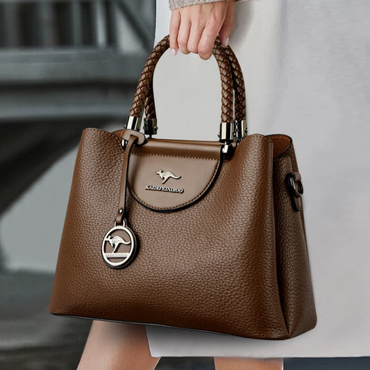 Fashion Geometric Rivet Frame Handbag | Durable Women’s Single Strap Shoulder Bag | High-End PU Leather Daily Tote with Rivet Decoration | Anti-Theft Festive Gift Purse (Model 5156) Luxegan