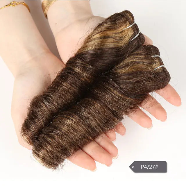 Hollywood Wave Brazilian Remy Hair Bundles | Double Drawn | 10–16 Inches Luxegan