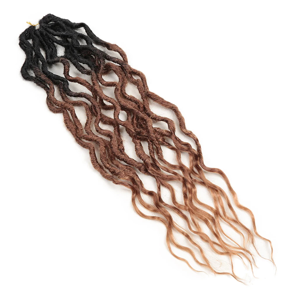 Goddess Locs Wavy Faux Locs Crochet Hair | 16–24 Inch Luxegan