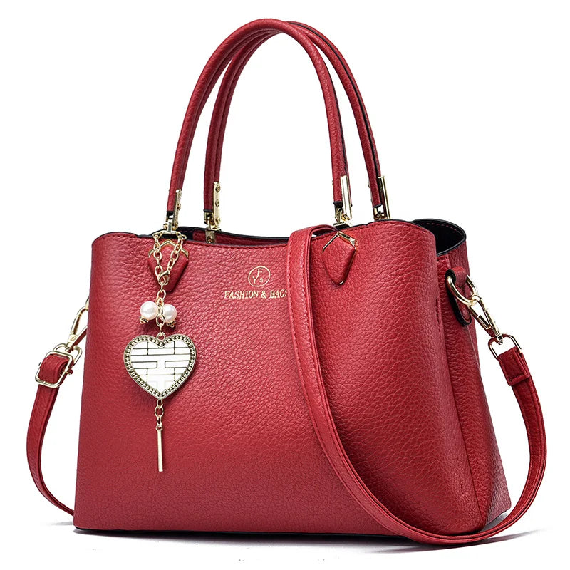 Retro Large Capacity Women’s Shoulder Bag | Fashionable Solid Color Simple Elegant Tote | Versatile PU Leather Crossbody Bag | Temperament Casual Diagonal Messenger Bag (Model BTL-17524) Luxegan