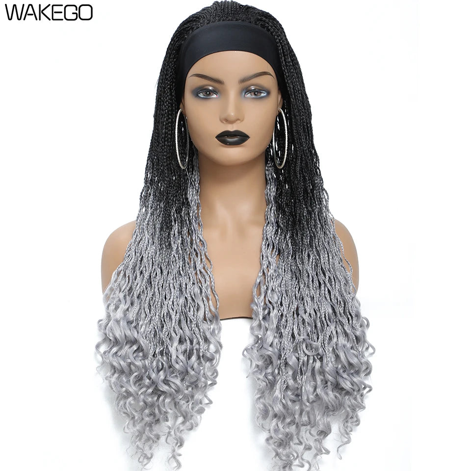 24 Inch Box Braid Headband Wig | Crochet | 4 Colours