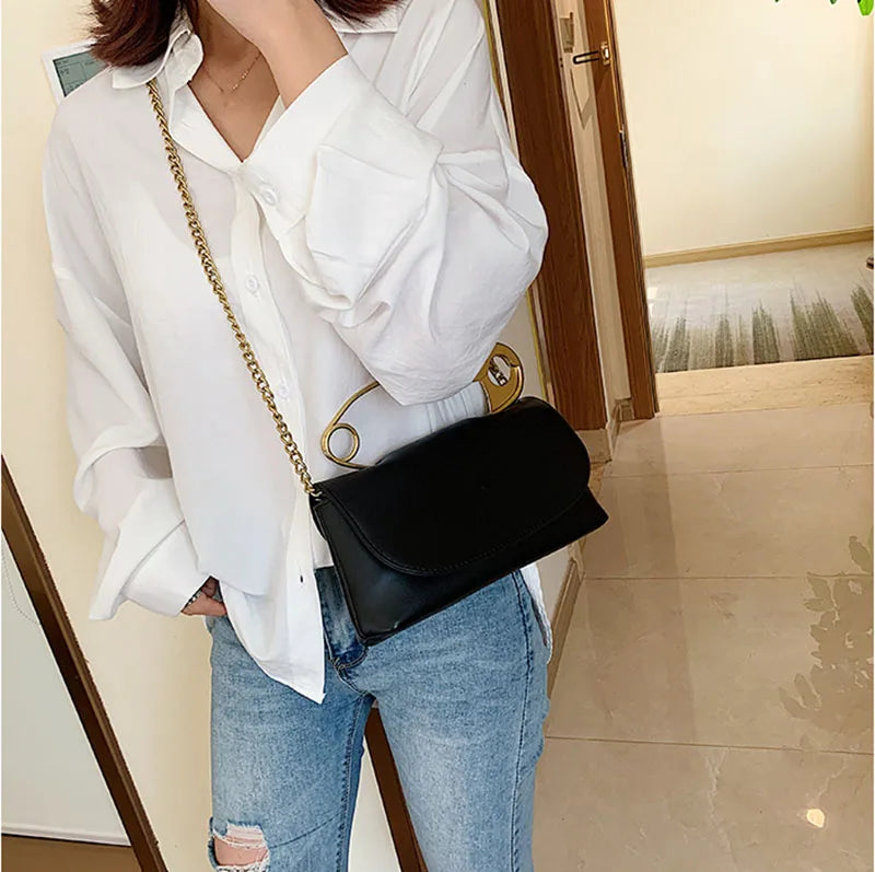 Mini Chain Flap Crossbody | Soft PU Leather Designer Purse Luxegan
