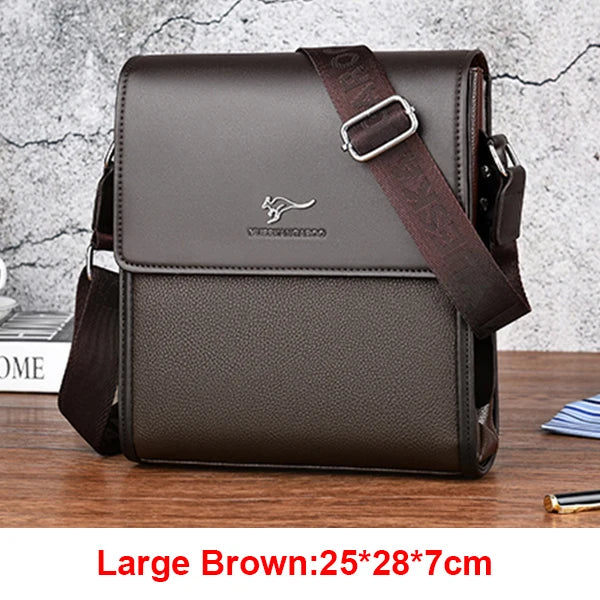Luxury PU Leather Messenger Bag | Men's Hard Business Office Work Crossbody Briefcase Luxegan