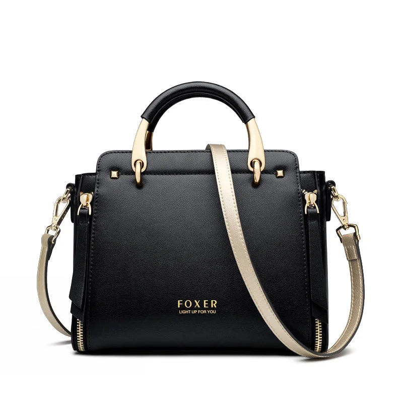 Elegant Split Leather Tote | Versatile Large Capacity Crossbody Luxegan