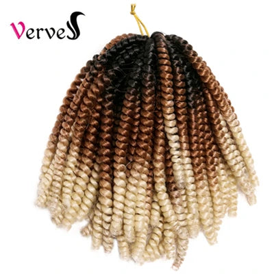Spring Twist Crochet Braiding Hair 8 Inch – Ombre Synthetic Braid Extensions 30 Strands/Pack (26 - view 18
