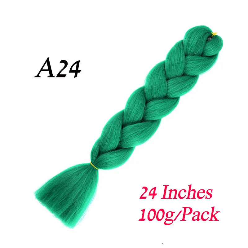 Lihui 24 Inch Pre-Stretched Synthetic Braiding Hair – Kanekalon Jumbo Braid | 100g | 100+ Ombre Colors