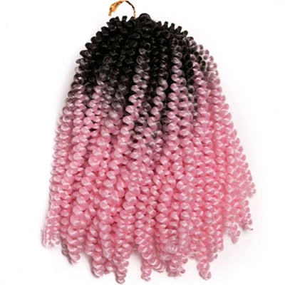 Spring Twist Crochet Braiding Hair 8 Inch – Ombre Synthetic Braid Extensions 30 Strands/Pack (26 - view 9