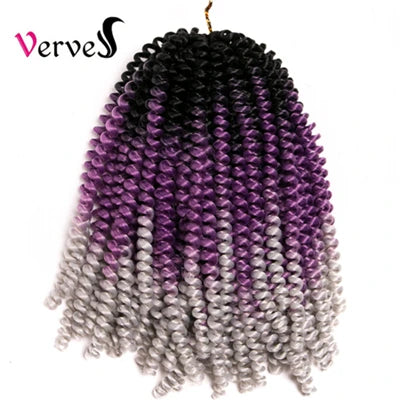 Spring Twist Crochet Braiding Hair 8 Inch – Ombre Synthetic Braid Extensions 30 Strands/Pack (26 - view 25