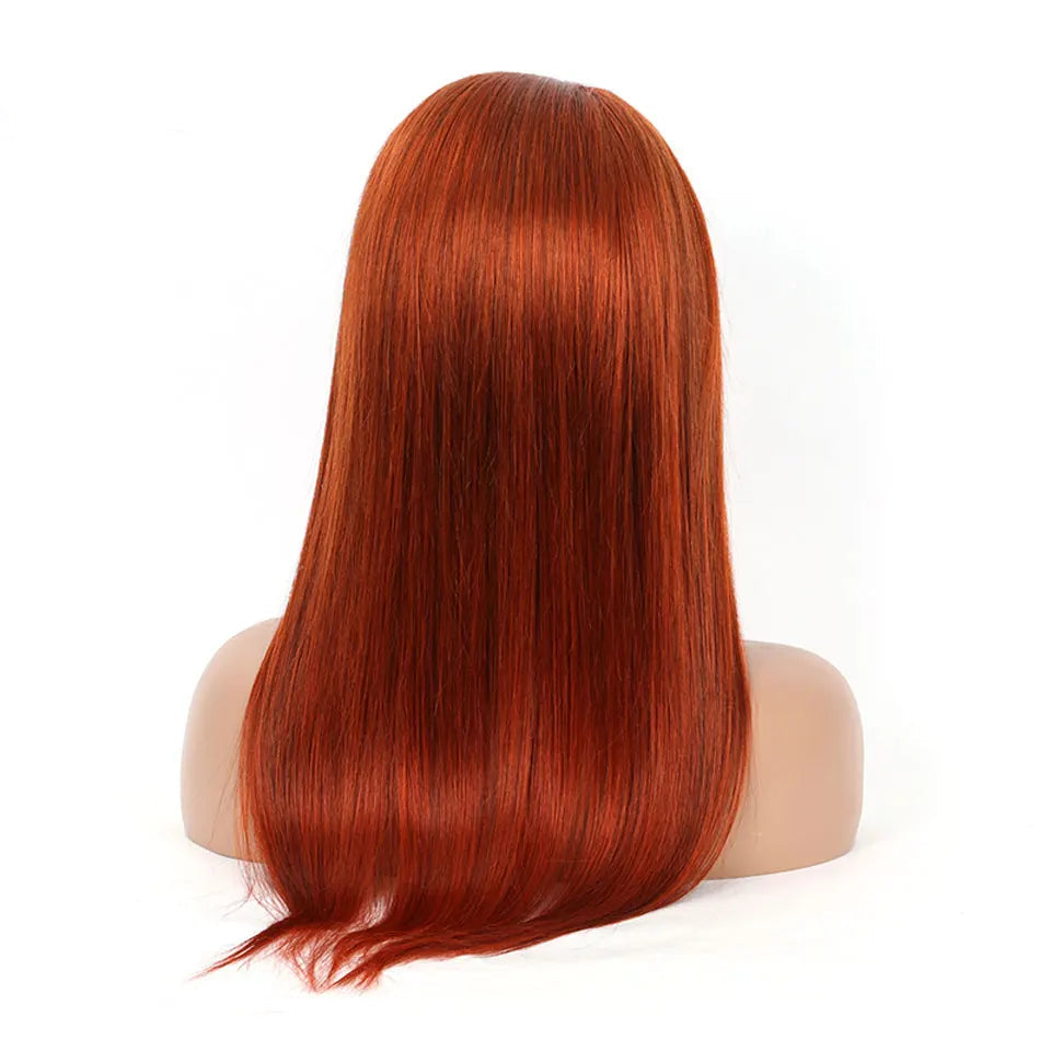 Sleek Straight Headband Scarf Wig | #350 Ginger & #1B/30 Auburn Brazilian Remy Human Hair | 150% Density Glueless Full Machine-Made Beginner-Friendly Wig Luxegan