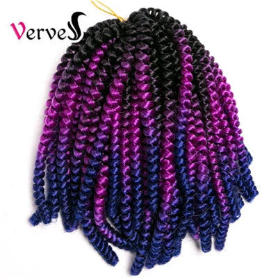Spring Twist Crochet Braiding Hair 8 Inch – Ombre Synthetic Braid Extensions 30 Strands/Pack (26 - view 16