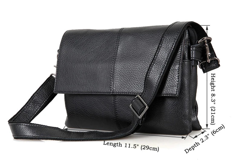 Waterproof Genuine Cow Leather Messenger Bag | Vintage Laptop Satchel Luxegan