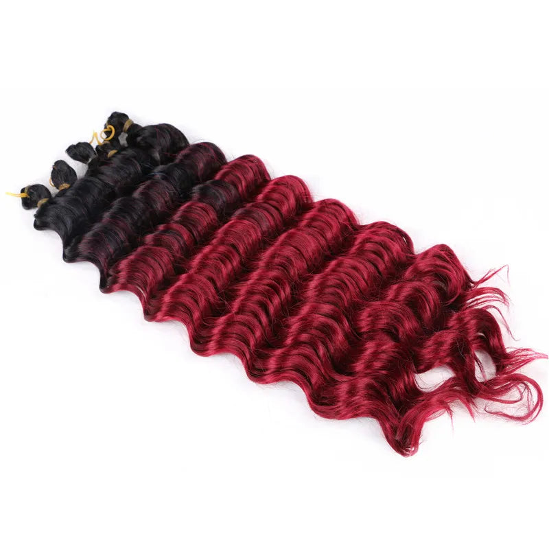 20" Deep Curly Crochet Braiding Hair | Deep Wave Bulk Synthetic Braid Extensions | 23 Colors