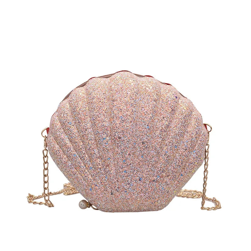 Fashion Sequined Shell Crossbody | Structured PVC Clutch Purse Luxegan