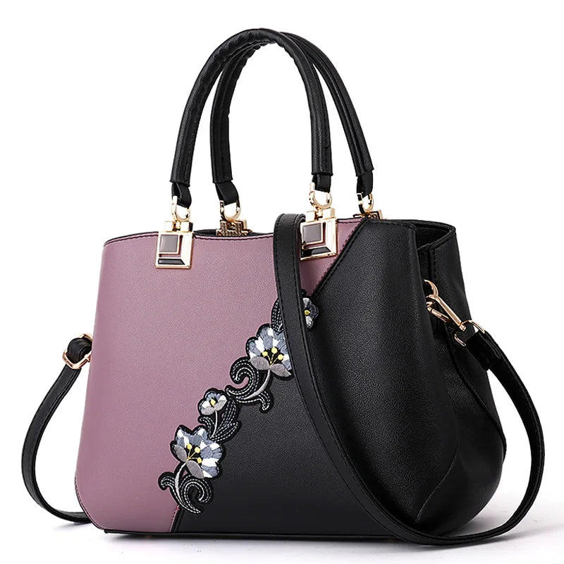 Embroidered Messenger Bags Women Leather Handbags | Bags for Women Sac a Main Ladies Hand Bag Female Hand bag new Luxegan