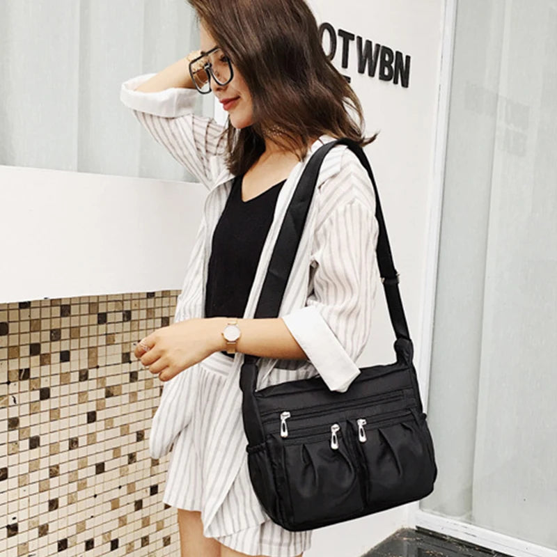 Waterproof Nylon Multi-Pocket Messenger Bag | Large Capacity Shoulder Bag Luxegan