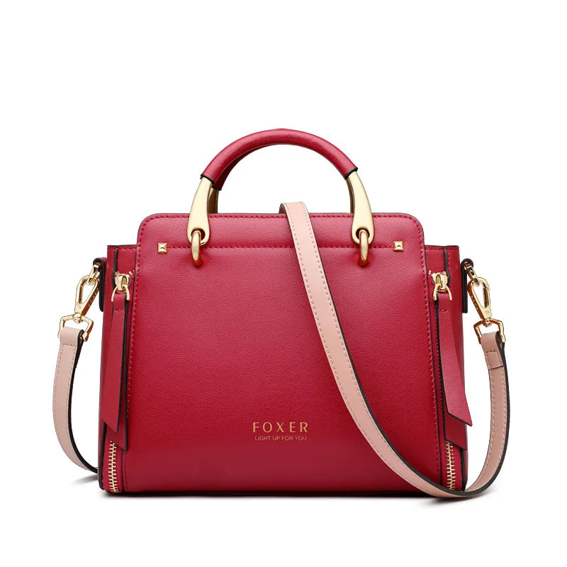 Elegant Split Leather Tote | Versatile Large Capacity Crossbody Luxegan