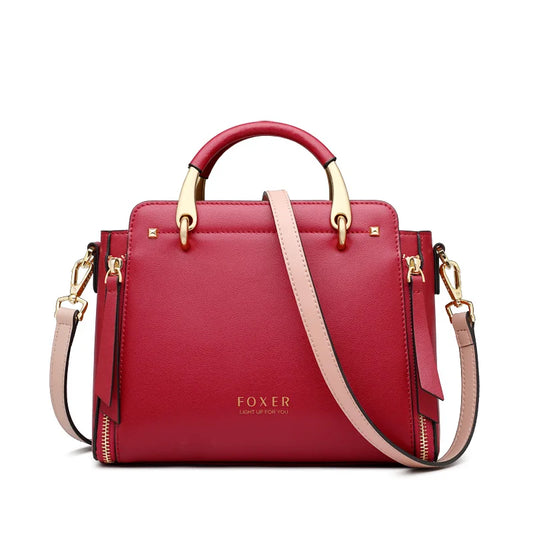 Elegant Split Leather Tote | Versatile Large Capacity Crossbody Luxegan