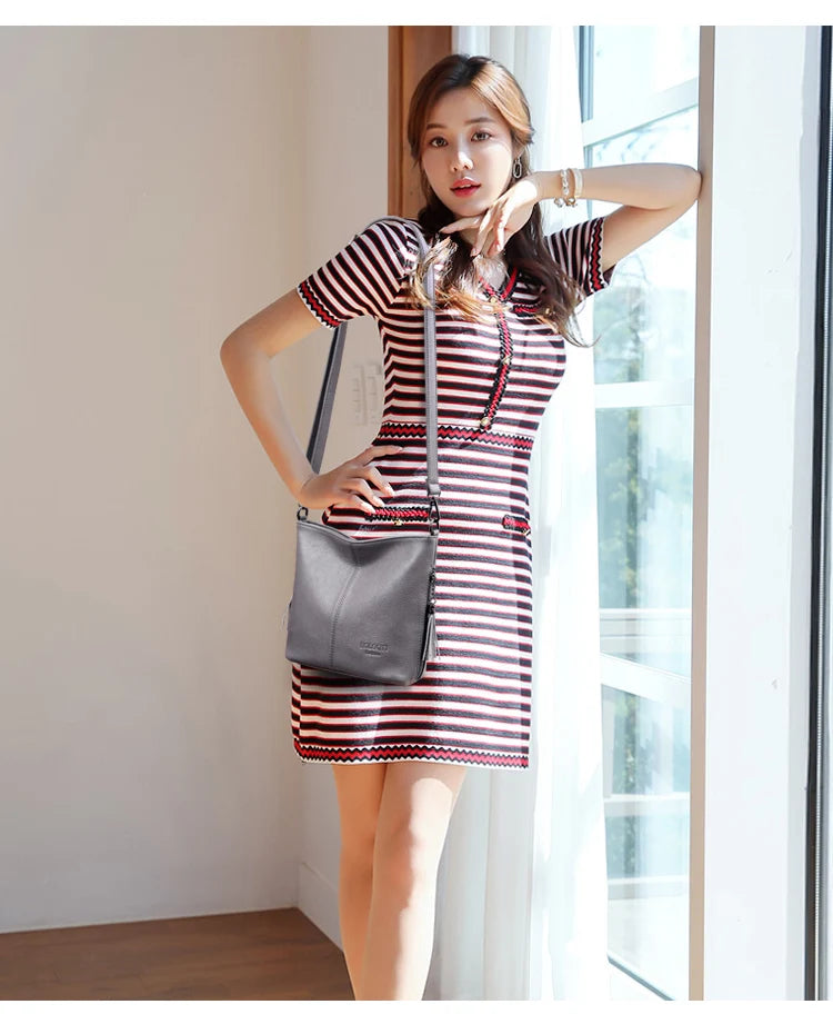 New Luxury Women’s Shoulder Crossbody Bag | High-Quality PU Leather Messenger Purse | Fashionable Casual Tote with Tassel Detail Luxegan