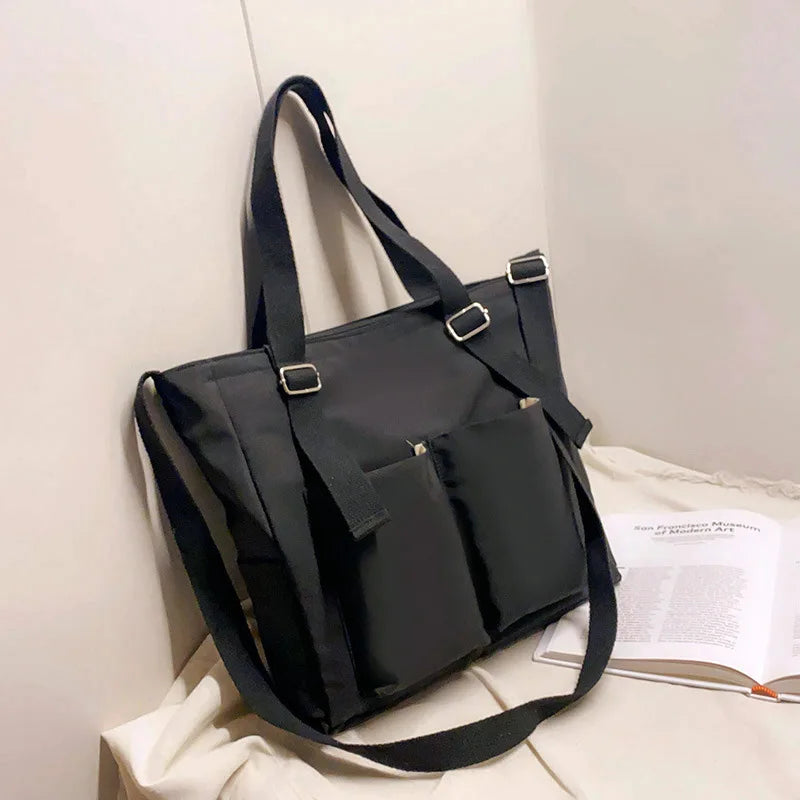 Waterproof Nylon Shopper Tote | Soft Large Capacity Crossbody Bag Luxegan