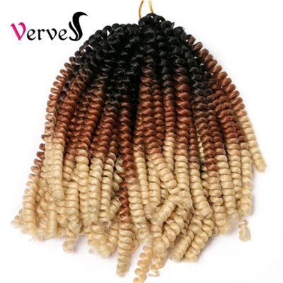 Spring Twist Crochet Braiding Hair 8 Inch – Ombre Synthetic Braid Extensions 30 Strands/Pack (26 - view 28