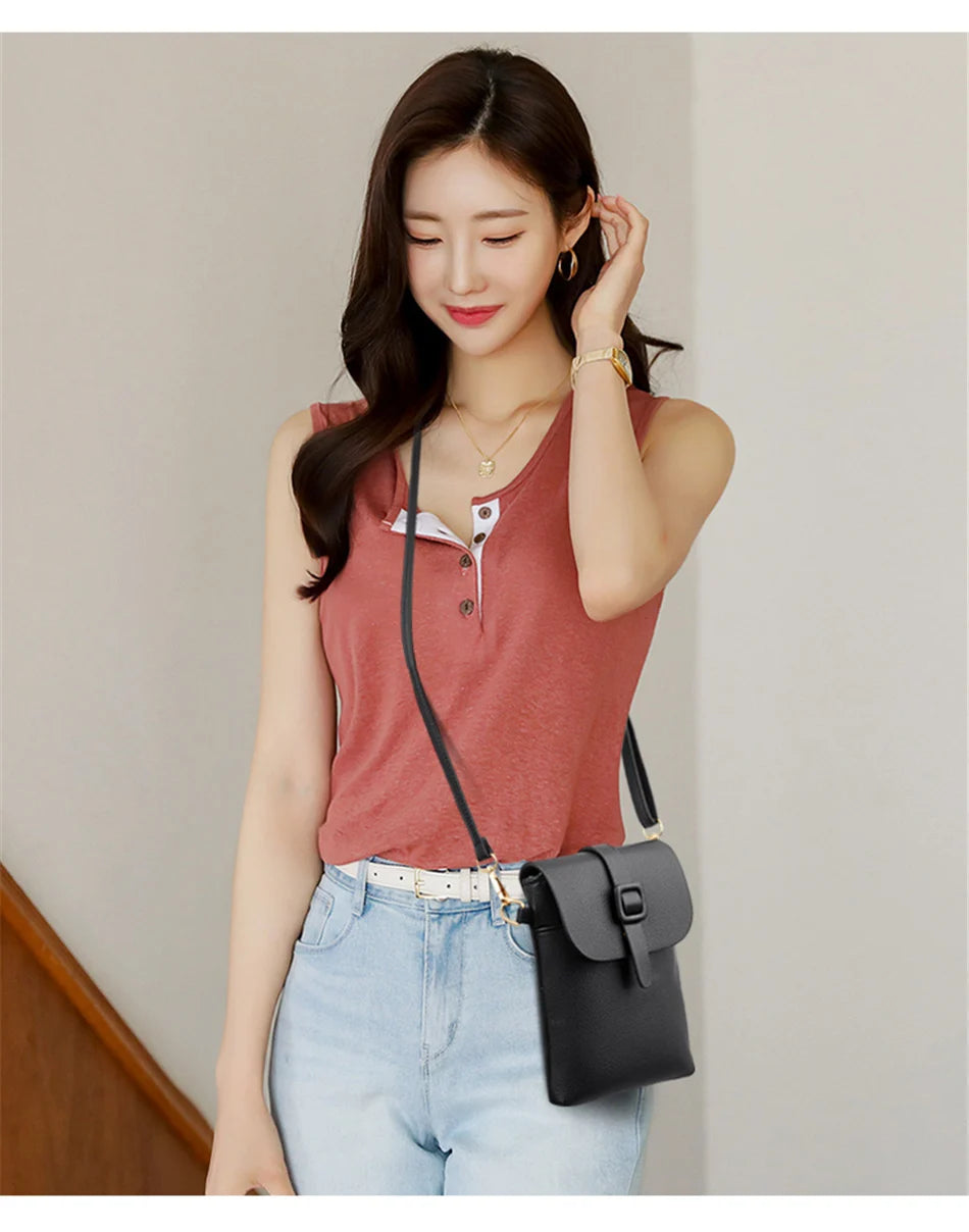Small Flap Shoulder Bag for Women | Sophisticated Luxury Designer Crossbody | Elegant Quality Mini Messenger Purse & Phone Sac | "Dignified" Soft PU Handbag for Versatile Daily Styling Luxegan