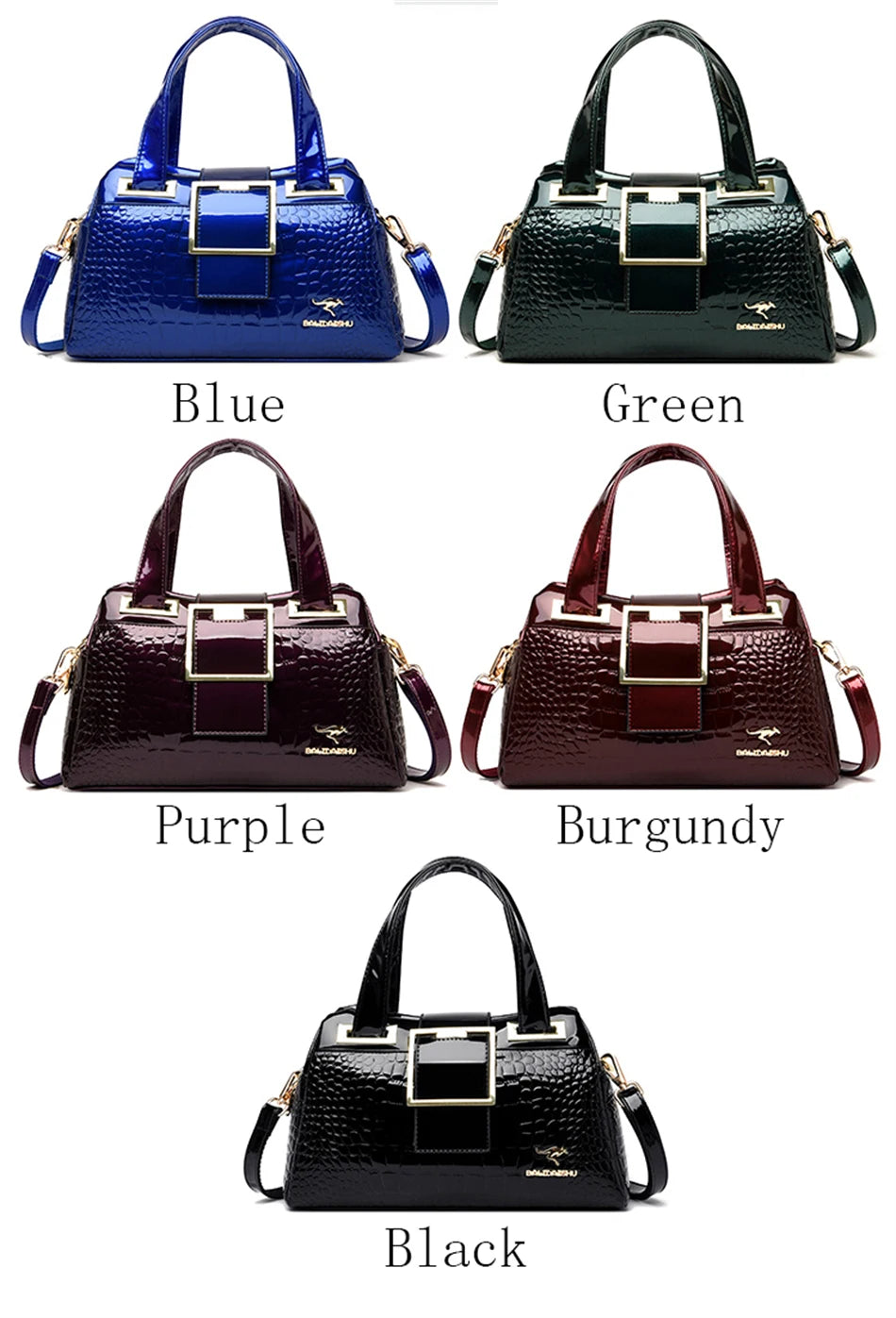 2-Layer Large Capacity Tote Bag | Luxury Handbags Women's Designer Crocodile Pattern Ladies Boston Shoulder Bag (High Quality) Luxegan