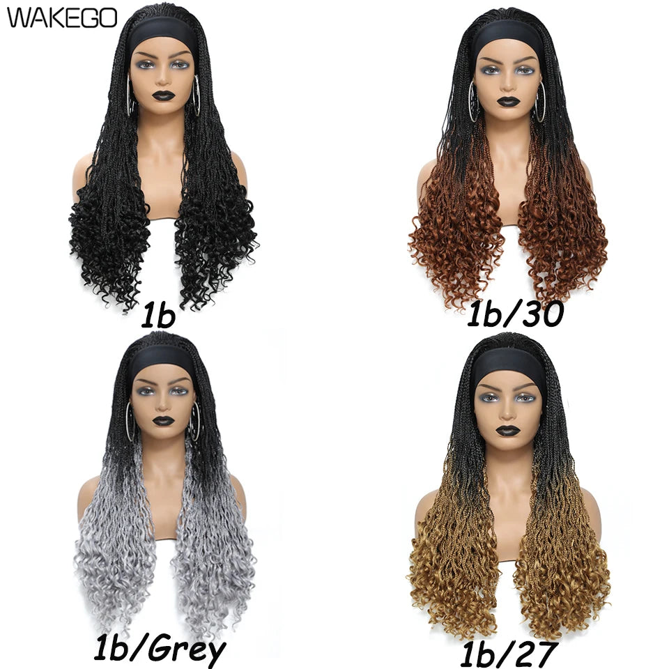 24 Inch Box Braid Headband Wig | Crochet | 4 Colours