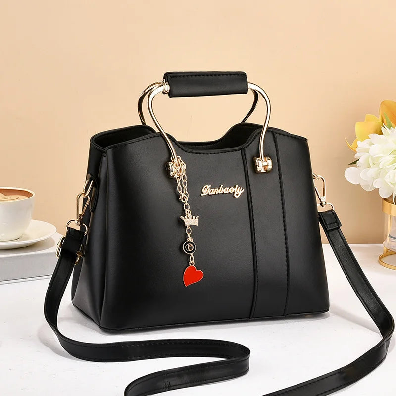 New Retro Patchwork Large Capacity Shoulder Bag | Simple Elegant Women’s Diagonal Crossbody | Versatile PU Leather Tote | Fashionable Leisure Handbag (Model BTL-17975) Luxegan