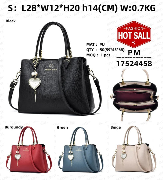 Retro Large Capacity Women’s Shoulder Bag | Fashionable Solid Color Simple Elegant Tote | Versatile PU Leather Crossbody Bag | Temperament Casual Diagonal Messenger Bag (Model BTL-17524) Luxegan