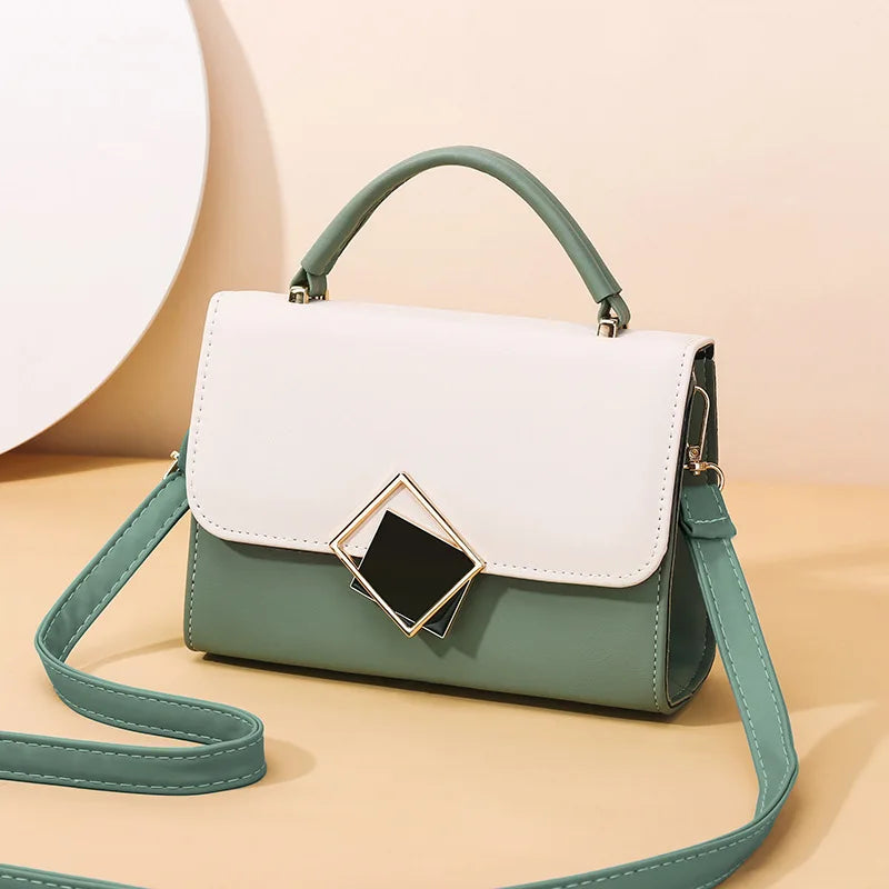 Luxury Lock-Design Small Satchel | Soft PU Leather Crossbody Bag Luxegan