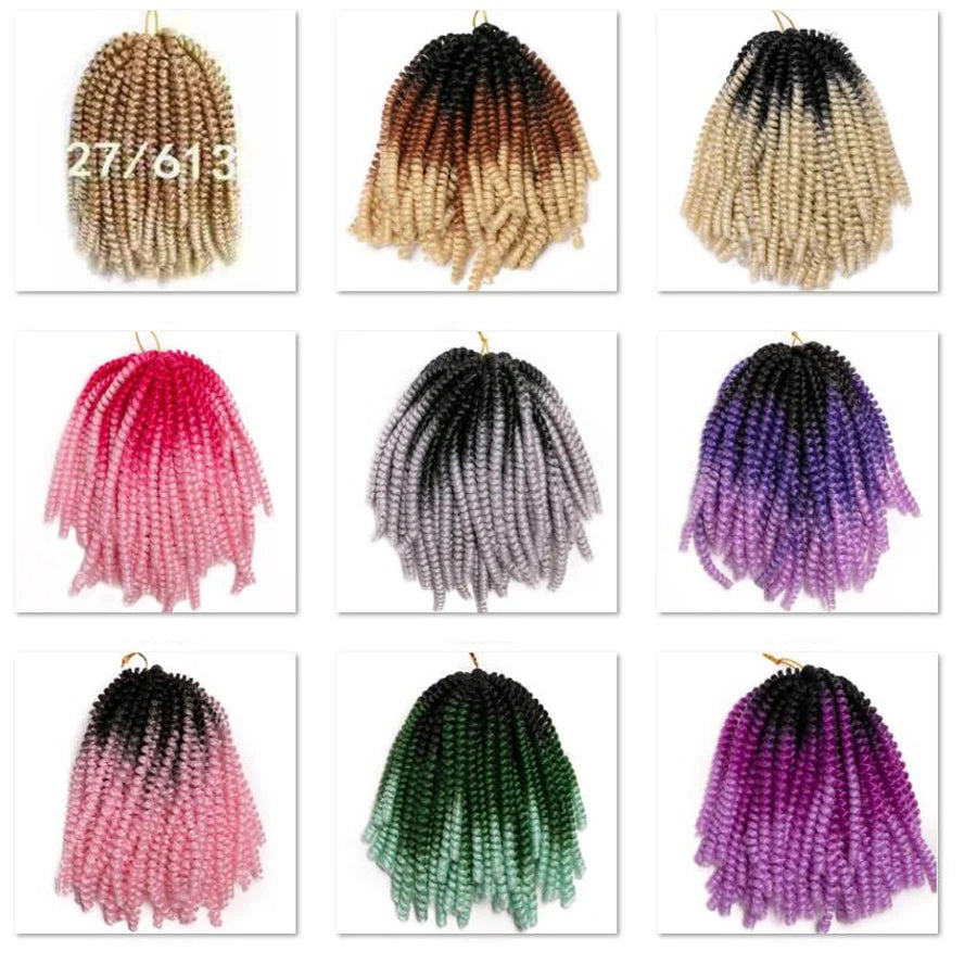 Spring Twist Crochet Braiding Hair 8 Inch – Ombre Synthetic Braid Extensions 30 Strands/Pack (26 - view 5
