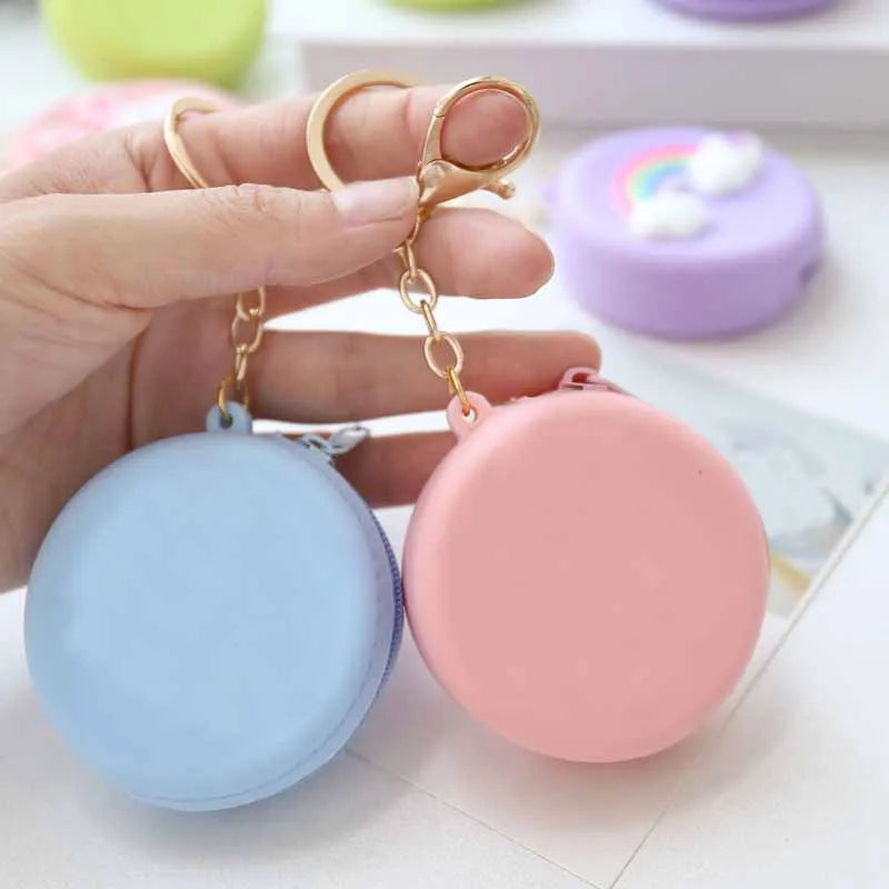 Cute Solid Color Silicone Coin Purse | Mini Cylindrical Clutch Pouch Luxegan
