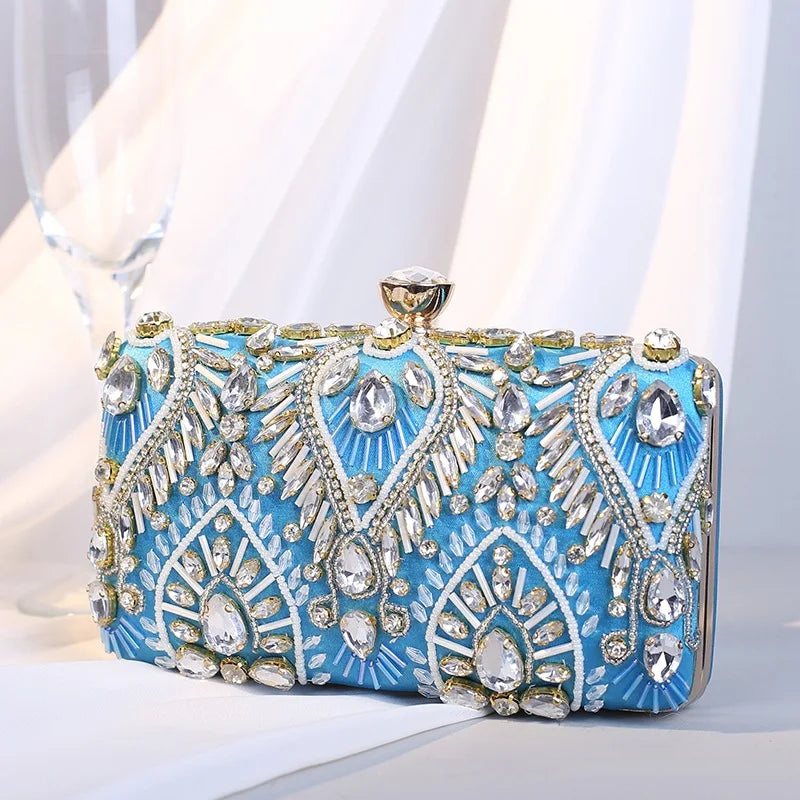 Luxury Beaded Rhinestone Clutch | Exquisite Wedding & Evening Purse Luxegan