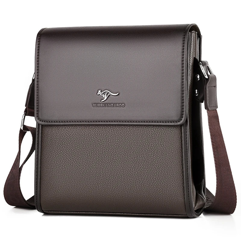 Luxury PU Leather Messenger Bag | Men's Hard Business Office Work Crossbody Briefcase Luxegan