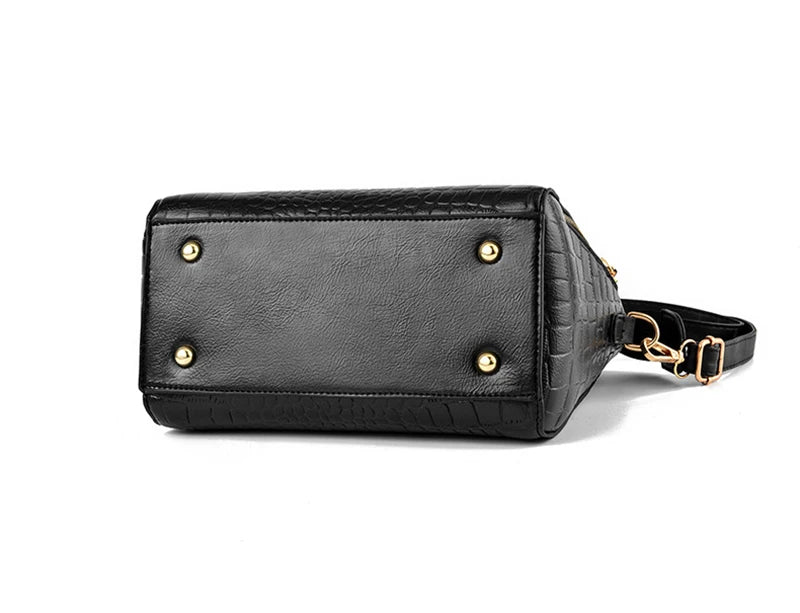 Luxury Crocodile Pattern Handbag for Women | Winter New PU Leather Tassel Shoulder Bag (Brands Design Handle Bag, Lady Purse) Luxegan