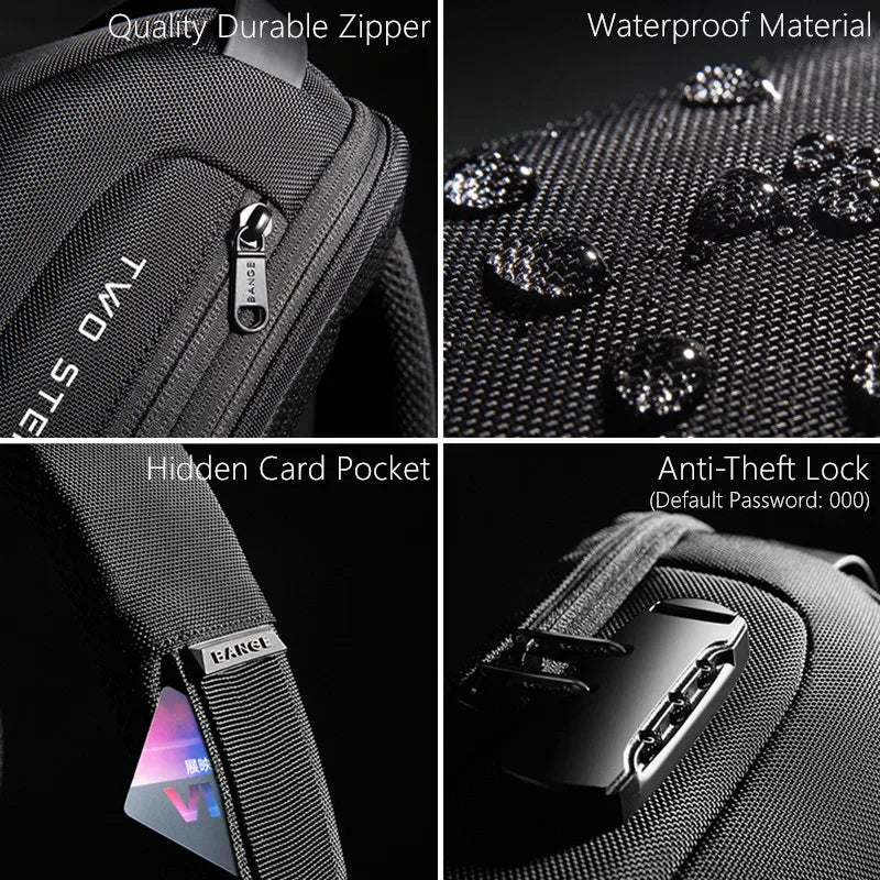 Anti-Theft Waterproof Chest Bag | Sophisticated USB Charging Crossbody Bag | Elegant Men’s - view 2