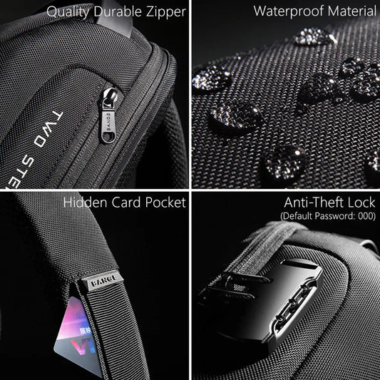 Anti-Theft Waterproof Chest Bag | Sophisticated USB Charging Crossbody Bag | Elegant Men’s Shoulder Travel