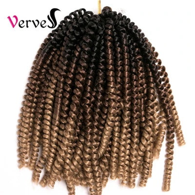 Spring Twist Crochet Braiding Hair 8 Inch – Ombre Synthetic Braid Extensions 30 Strands/Pack (26 - view 11