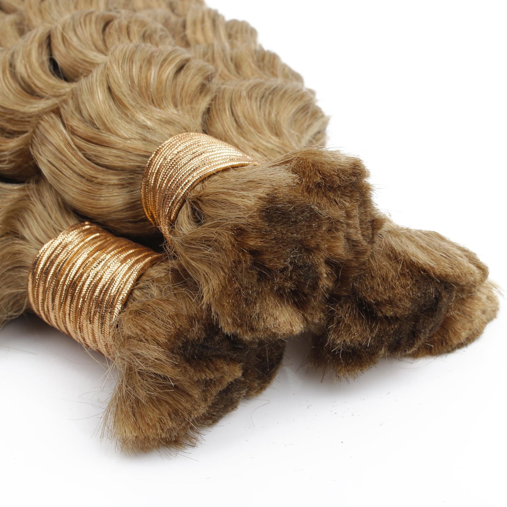 Honey Blonde Deep Wave 27 Bulk 100% Human Braiding Hair Luxegan