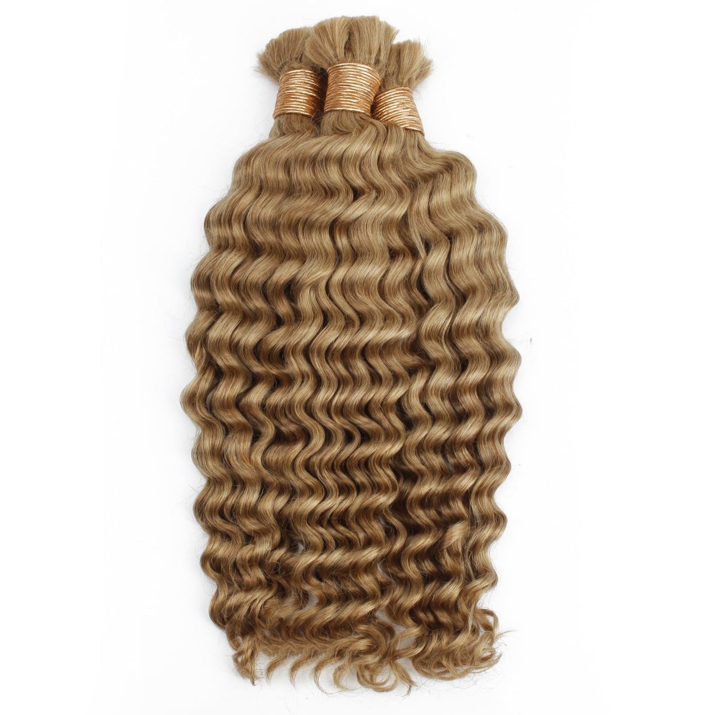 Honey Blonde Deep Wave 27 Bulk 100% Human Braiding Hair Luxegan