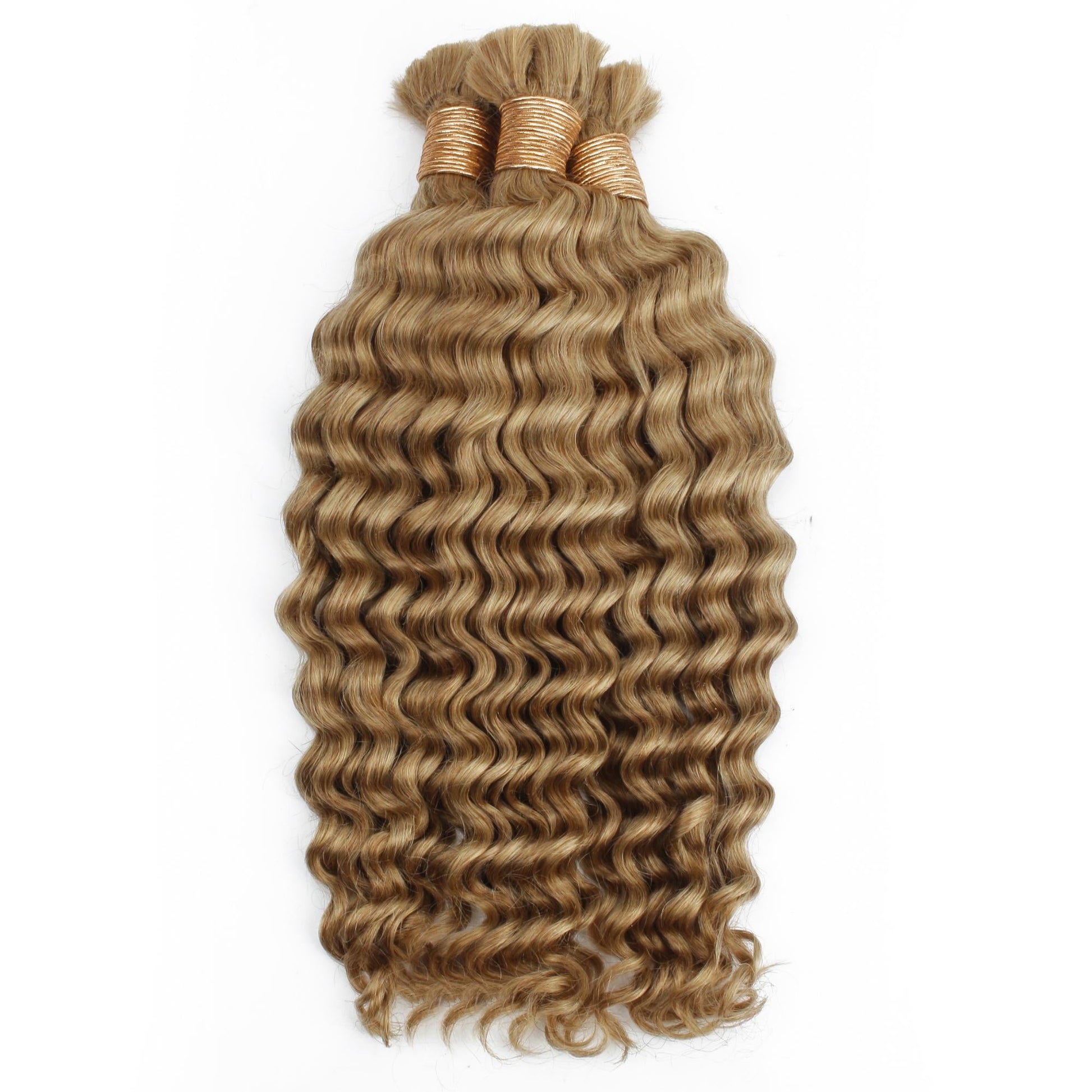 Honey Blonde Deep Wave 27 Bulk 100% Human Braiding Hair Luxegan