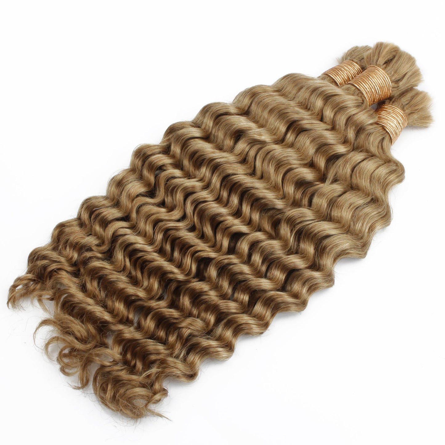 Honey Blonde Deep Wave 27 Bulk 100% Human Braiding Hair Luxegan